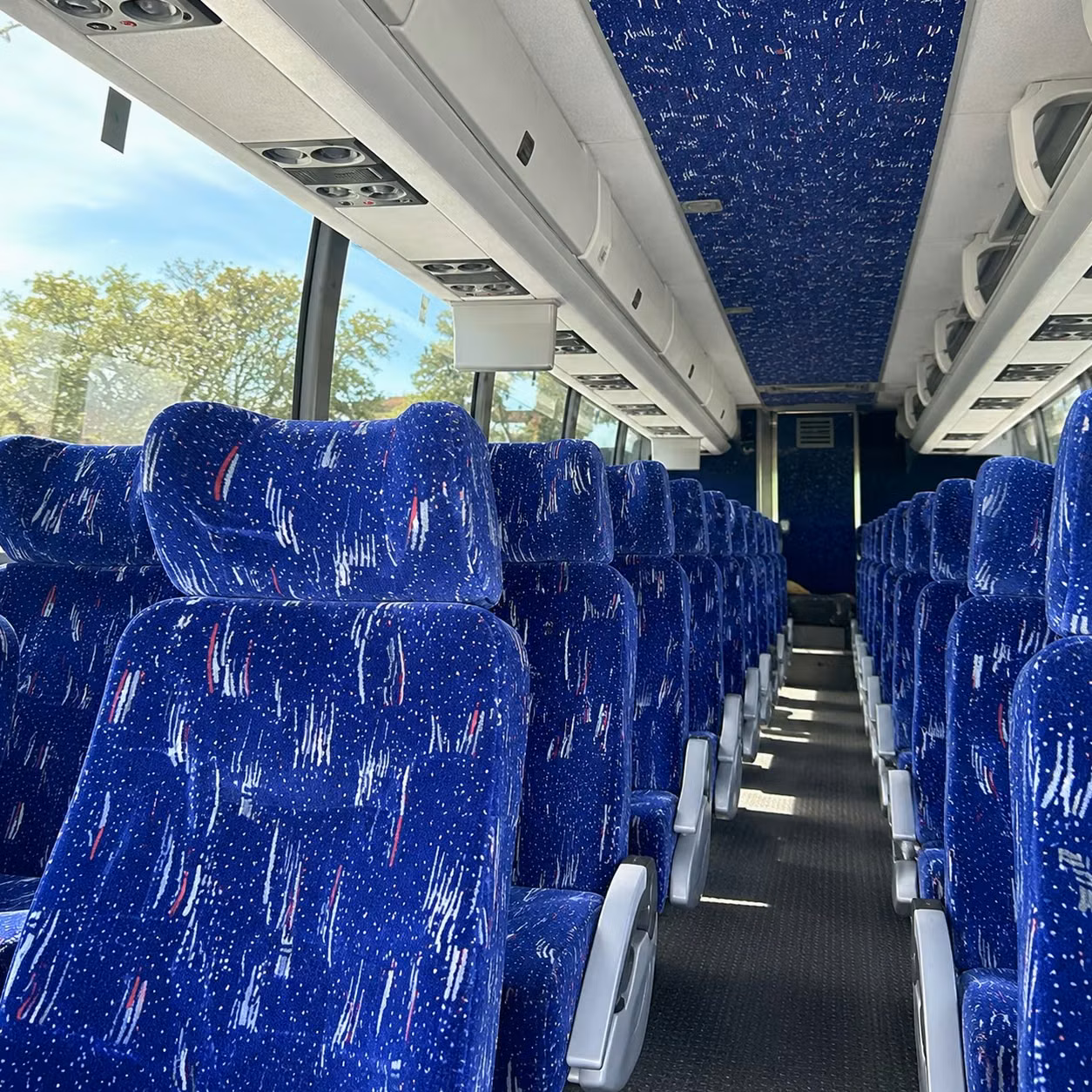 56 passenger charter bus interior