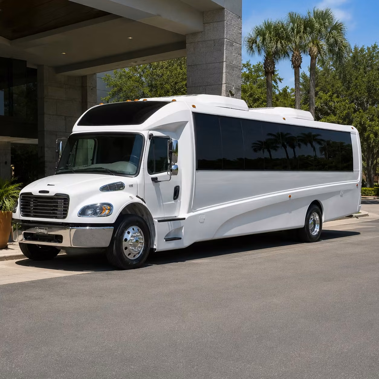group boarding a minibus in san bernardino